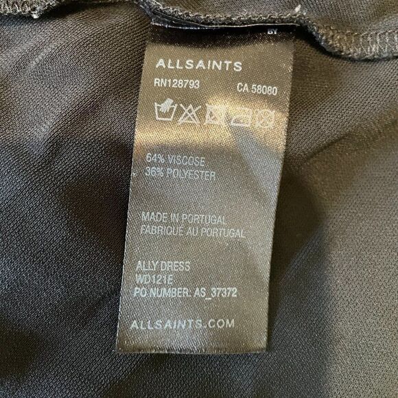 𝅺ALL Saints Dress Black Ally Asymetrical Dress - Picture 11 of 11